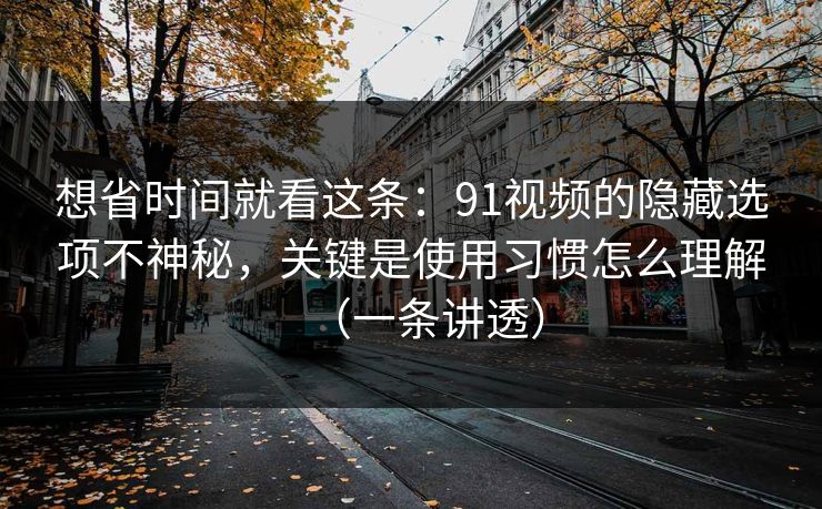 想省时间就看这条：91视频的隐藏选项不神秘，关键是使用习惯怎么理解（一条讲透）