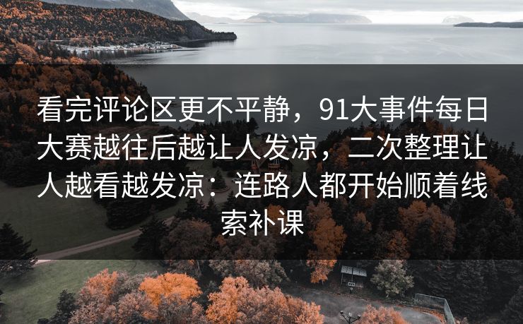 看完评论区更不平静，91大事件每日大赛越往后越让人发凉，二次整理让人越看越发凉：连路人都开始顺着线索补课